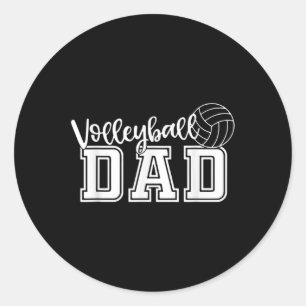 Sticker Rond Fun Volley-ball Papa Volleyball Père Joueur Lover