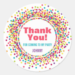 Sticker Rond Funfetti Merci Favoriser
