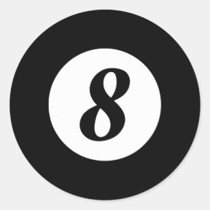 Sticker Rond Funky 8 Ball Magic Billard Pool Lazy Halloween C