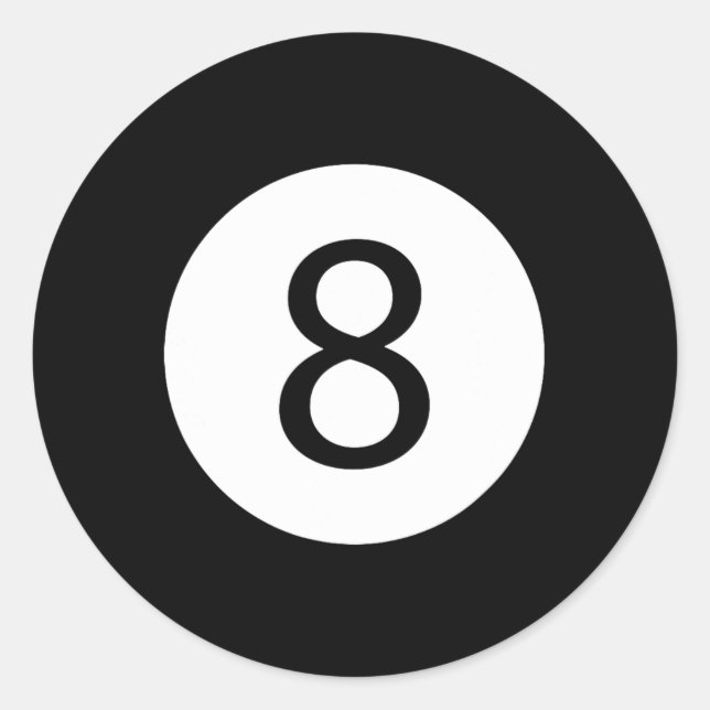 Sticker Rond Funky 8 Ball Magic Billard Pool Lazy Halloween C (Devant)