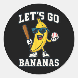 Sticker Rond Funky Banana Fruit Lover Bananas Nom Persona