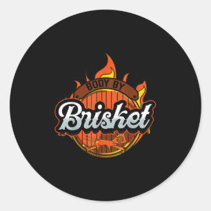 Sticker Rond Funky Barbeque Barbecue Corps Par Brisket Viande F