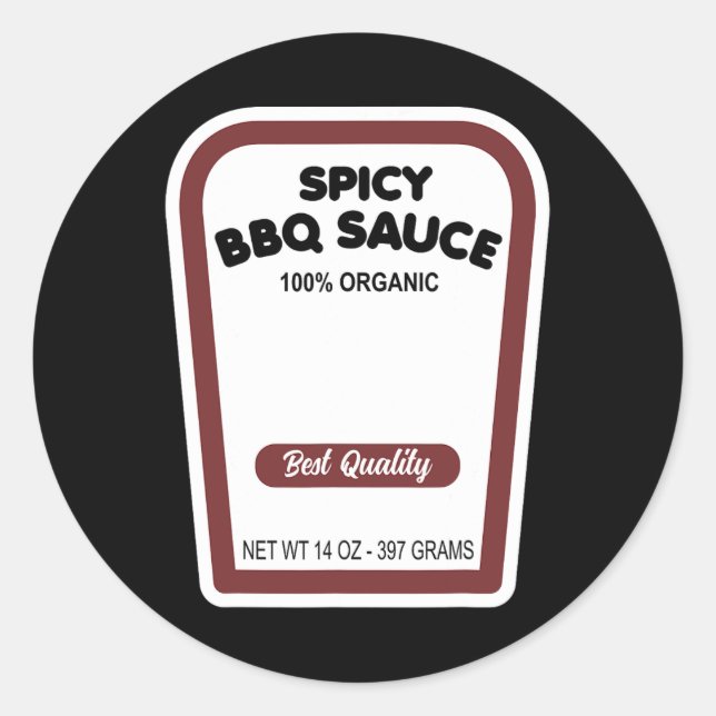 Sticker Rond Funky bio sauce barbecue Halloween Easy Group Cost (Devant)