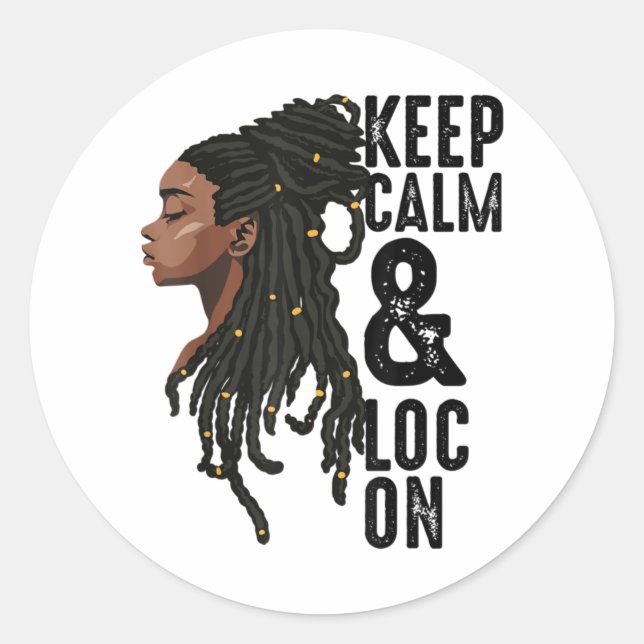 Sticker Rond Funky Black Melanin Dreadlocks Cadeau mignon Afro  (Devant)