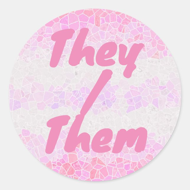 Sticker Rond Funky Boho Abstrait Mosaic Pomosexué Fierté Drapea (Devant)