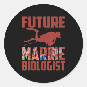 Sticker Rond Funky futur Biologiste marin Cool cadeau pour enfa