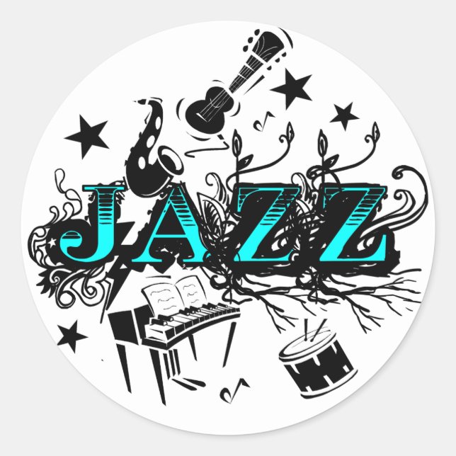 Sticker Rond Funky Jazz (Devant)