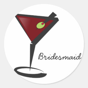 Sticker Rond Funky martini Fun Bridesmaid Faveurs