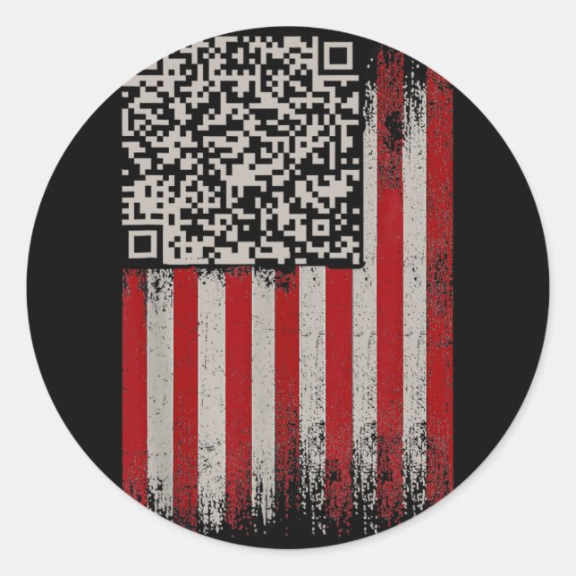 Sticker Rond Funky Qr Trump Dancing Code (Devant)