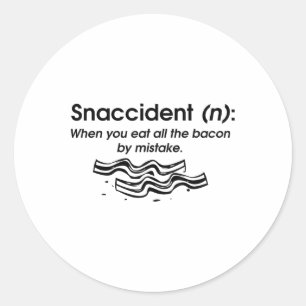 Sticker Rond Funky Snaccident Bacon Art Pour Enfants Hommes Fem