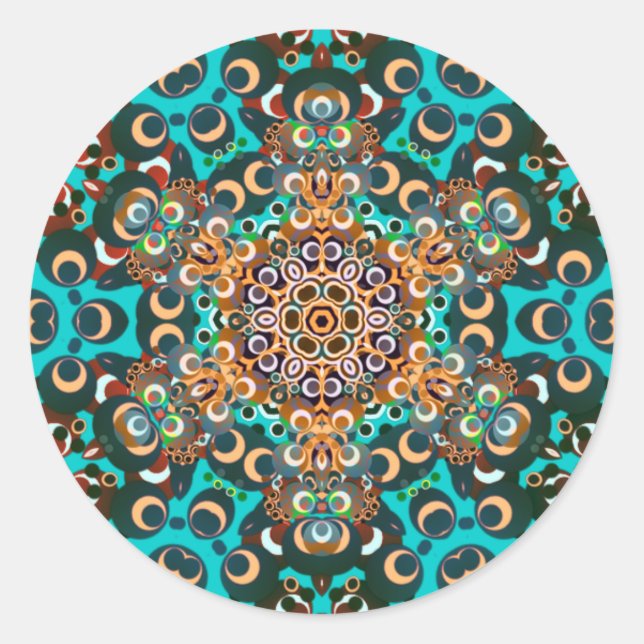 Sticker Rond Funky Super Mandala (Devant)