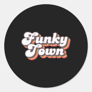Sticker Rond Funky Town Roller Disco Outfit Retro les années 70