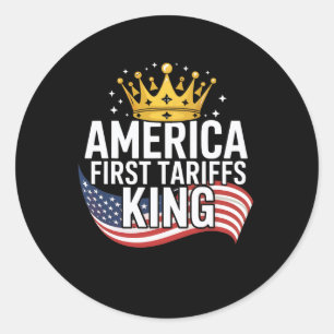 Sticker Rond Funky Trump Tarifs du marché du travail Stock tari
