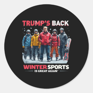 Sticker Rond Funky Trump Winter Sports Snowboard Team Vintag