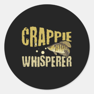 Sticker Rond Funky Vintage Crappie Whisperer Fishing