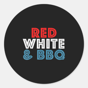 Sticker Rond Funny 4 juillet Quatrième Retro Usa Rouge Blanc Bb