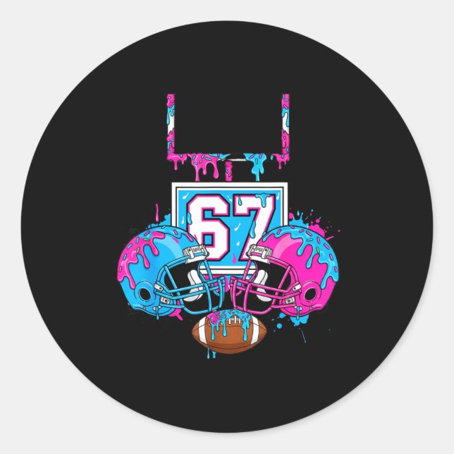 Sticker Rond Funny 67 Football Ice Cream Drip 67th Srts Men &am (Devant)