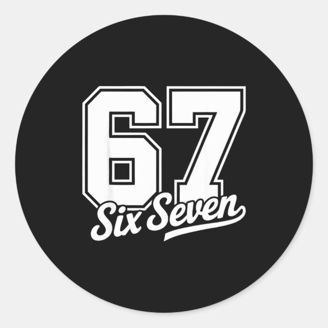 Sticker Rond Funny 67 Meme 6 7  (Devant)