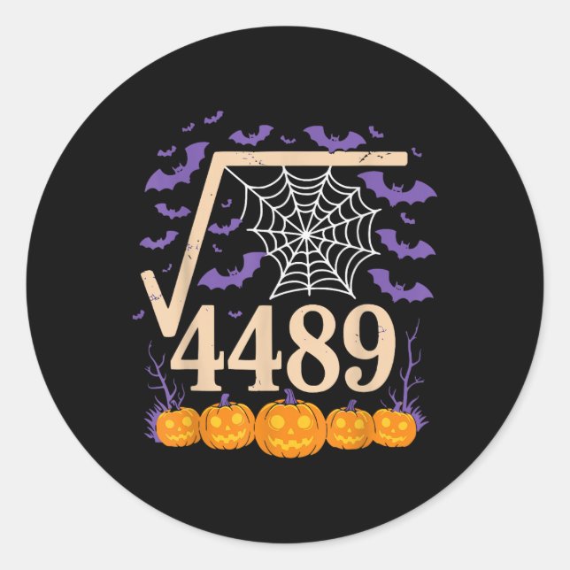 Sticker Rond Funny 67 Meme Math Teacher 6 7 Square Root 4489  (Devant)