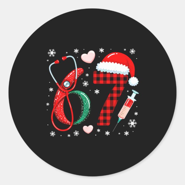 Sticker Rond Funny 67 Meme Nurse Six Seven Nursing Festive Chri (Devant)