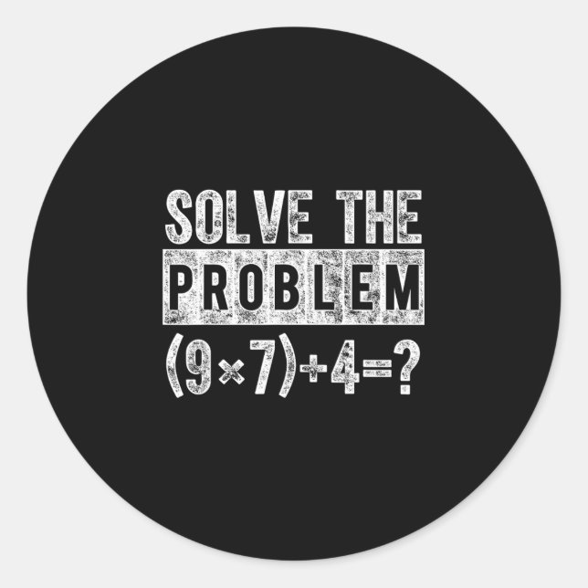 Sticker Rond Funny 67 Meme Pemdas Elementary Math Teacher Brain (Devant)