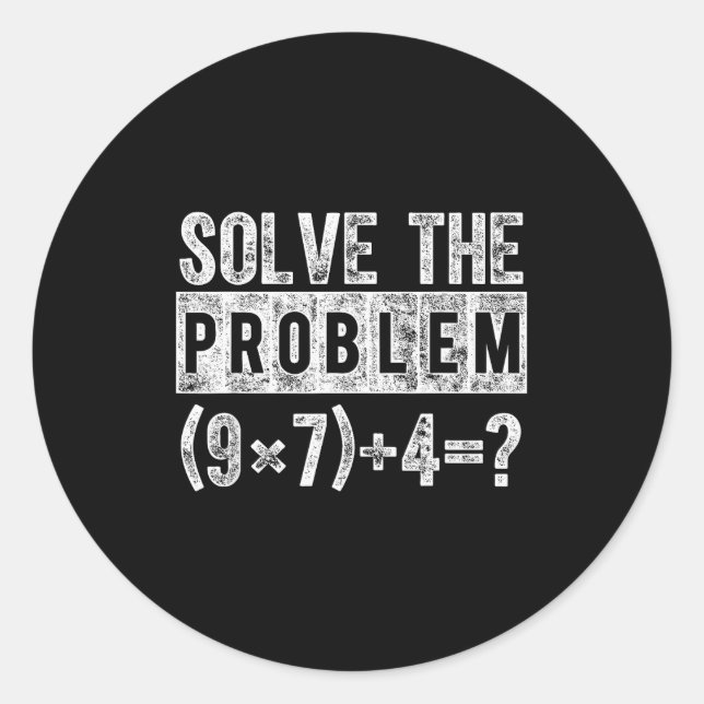 Sticker Rond Funny 67 Meme Pemdas Elementary Math Teacher Brain (Devant)