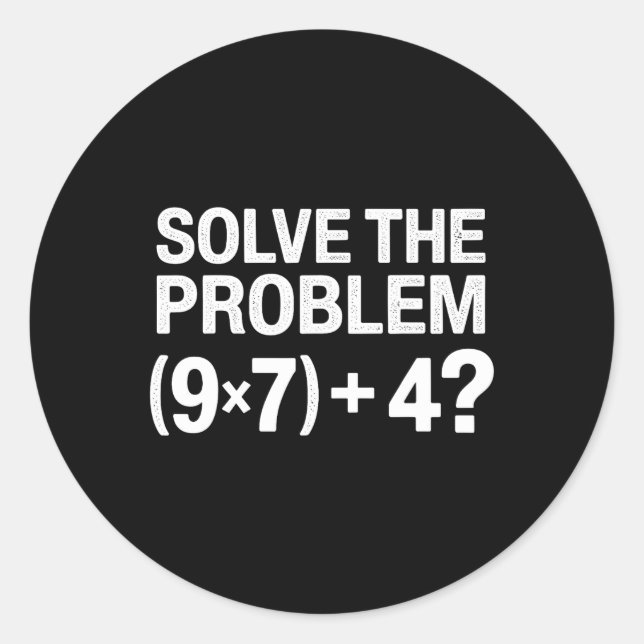 Sticker Rond Funny 67 Meme Pemdas Math Teacher Brainrot Element (Devant)