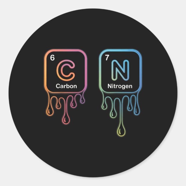 Sticker Rond Funny 67 Meme Science Chemistry Nerd Humor Periodi (Devant)