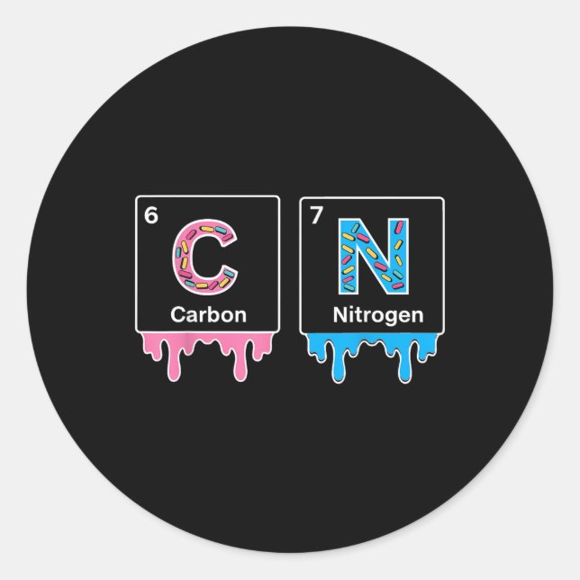Sticker Rond Funny 67 Meme Science Chemistry Nerd Humor Periodi (Devant)