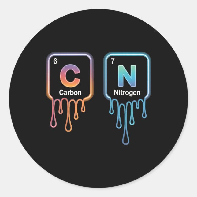 Sticker Rond Funny 67 Meme Science Chemistry Nerd Humor Periodi (Devant)