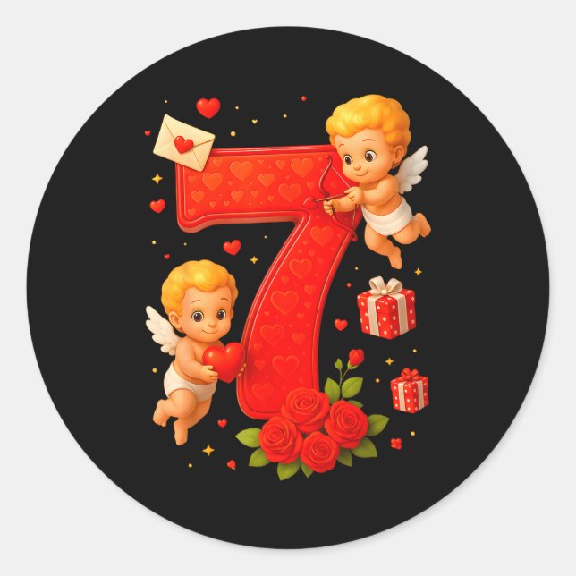 Sticker Rond Funny 67 Meme Six Seven Matching Couples Valentine (Devant)