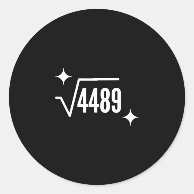 Sticker Rond Funny 67 Meme Square Root 4489 Slang Math Teacher  (Devant)