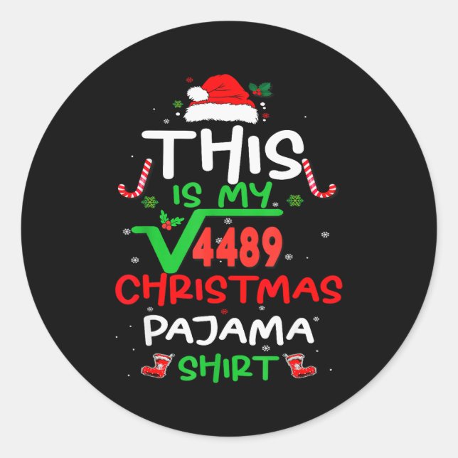 Sticker Rond Funny 67 Meme Square Root 4489 Slang Math Teacher  (Devant)