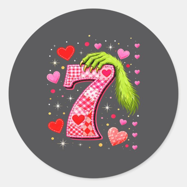 Sticker Rond Funny 67 Valentine Meme Couple Matching Love  (Devant)