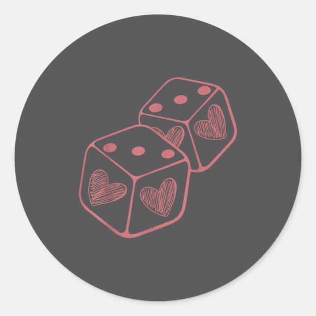 Sticker Rond Funny 6 7 Valentine Couples Matching Love Heart Pl (Devant)