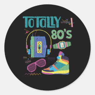 Sticker Rond Funny 80s Musique Old School 1980s Party