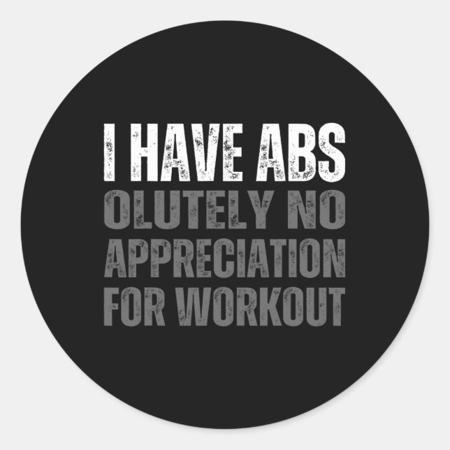 Sticker Rond Funny Abs Humour (Devant)