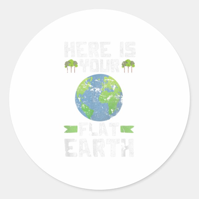Sticker Rond Funny Anti Flat Earth TShirt (Devant)