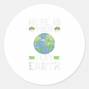 Sticker Rond Funny Anti Flat Earth TShirt