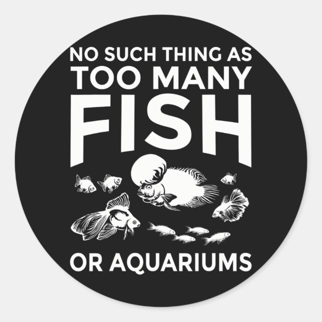Sticker Rond Funny Aquarium Aquarist de pêche (Devant)