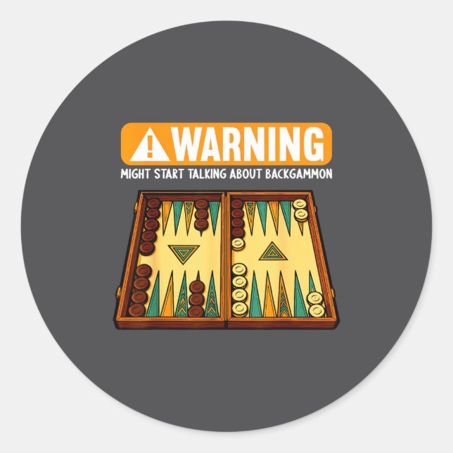 Sticker Rond Funny Backgammon  (Devant)