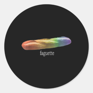 Sticker Rond Funny Baguette Arc en ciel Faguette Lgbt Pride Moi
