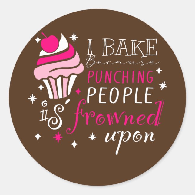 Sticker Rond Funny Baking Cookies citation Cuisine Cool Baking (Devant)