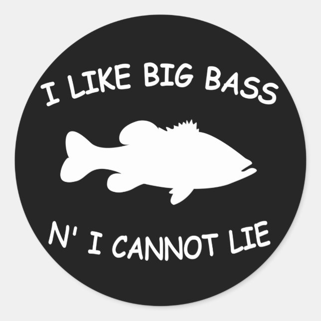 Sticker Rond Funny Bass Fishing (Devant)
