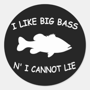 Sticker Rond Funny Bass Fishing
