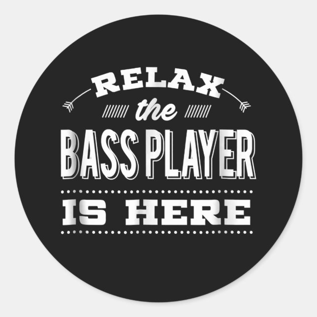 Sticker Rond Funny Bass Guitar Relax (Devant)