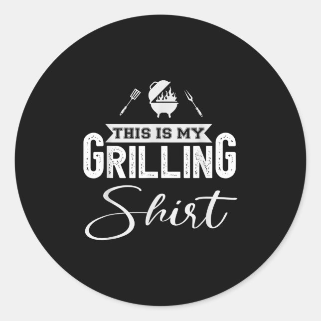 Sticker Rond Funny Bbq Grill Party - C'Est Mon Grill (Devant)