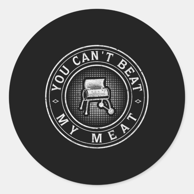 Sticker Rond Funny Bbq Pit Reverse Flow Fumeur Accessoire Grill (Devant)