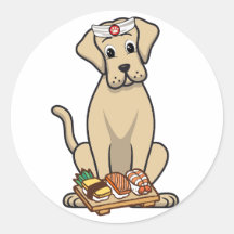 Funny Big dog est un chef sushi