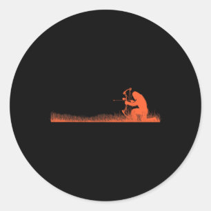 Sticker Rond Funny Bigfoot tir à l'arc Chasquatch Chasquatch Ch